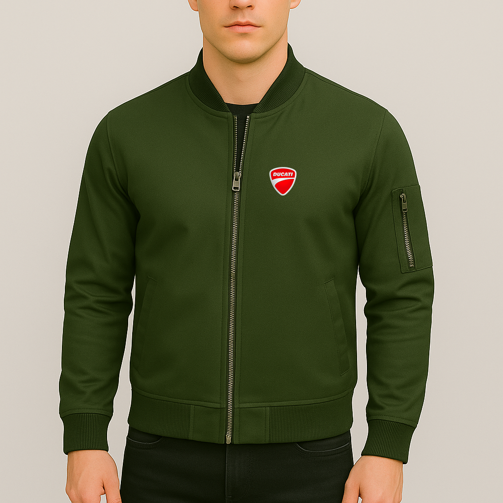Men’s Ducati Motorcycle Lightweight Bomber Jacket Windbreaker Softshell Varsity Jacket Coat